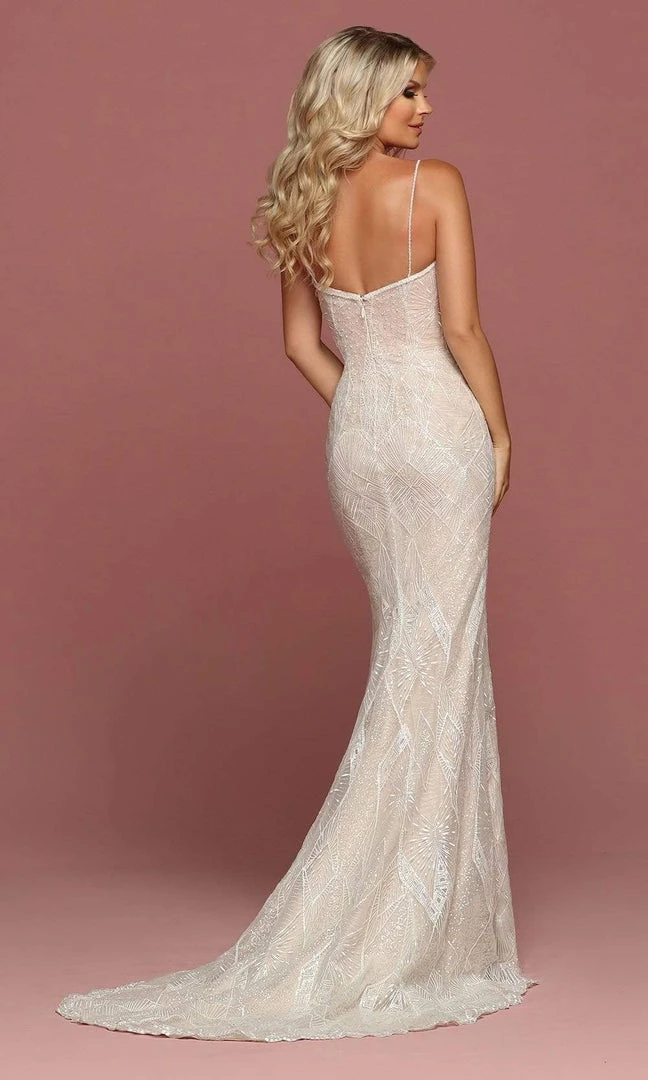 Da Vinci Bridal Formal Gowns Da Vinci - Spaghetti Strap Beaded Bridal Gown 50480 - 1 Pc Ivory/Ivory In Size 8 Available 6 Da Vinci Bridal Formal Gowns Da Vinci - Spaghetti Strap Beaded Bridal Gown 50480 - 1 Pc Ivory/Ivory In Size 8 Available