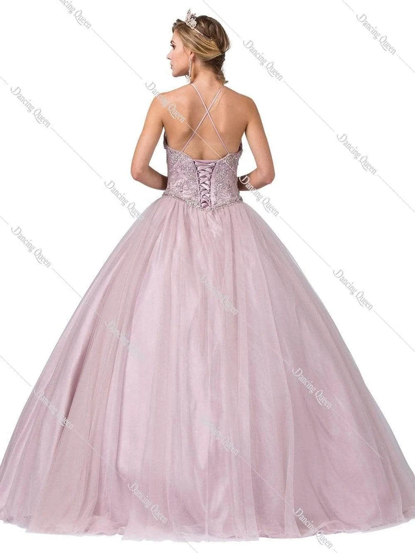 Dancing Queen - 1340 Bejeweled Halter Neck Ballgown - 1 Pc Dusty Pink In Size 2XL Available Formal Gowns 4 Dancing Queen - 1340 Bejeweled Halter Neck Ballgown - 1 Pc Dusty Pink In Size 2XL Available Formal Gowns