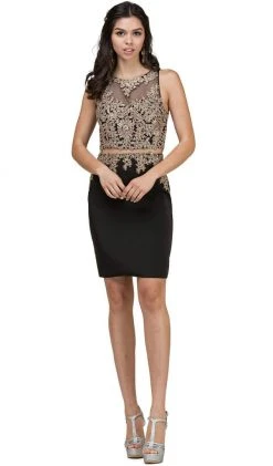 Dancing Queen - 2000 Mock Two-Piece Illusion Lace Cocktail Dress Cocktail Dresses