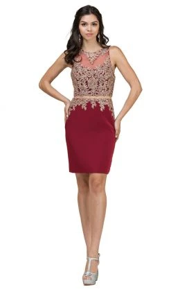 Dancing Queen - 2000 Mock Two-Piece Illusion Lace Cocktail Dress Cocktail Dresses