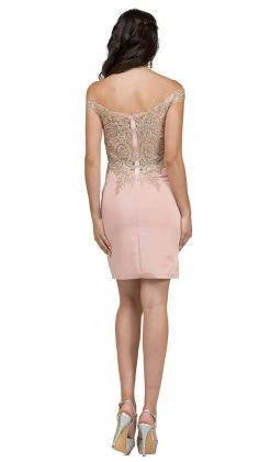 Dancing Queen - 2001 Lace Off Shoulder Sheath Cocktail Dress