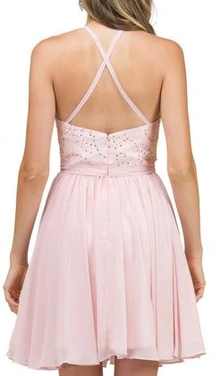 Cocktail Dresses Dancing Queen - 2010 Lace Illusion Halter A-Line Cocktail Dress