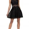Dancing Queen - 2053 Illusion Two Piece Beaded Lace Cocktail Dress