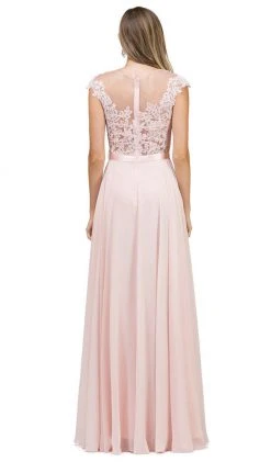 Dancing Queen - 2121 Sheer Floral A Line Evening Gown