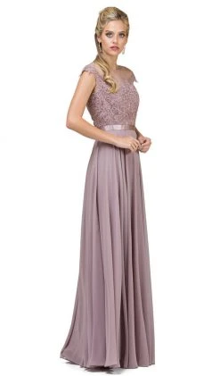 Dancing Queen - 2121 Sheer Floral A Line Evening Gown