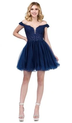 Dancing Queen - 2248 Off Shoulder Beaded Lace A Line Cocktail Dress Cocktail Dresses 14 Dancing Queen - 2248 Off Shoulder Beaded Lace A Line Cocktail Dress Cocktail Dresses