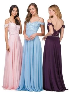 Dancing Queen - 2327 Embellished Off-Shoulder A-line Gown Formal Gowns