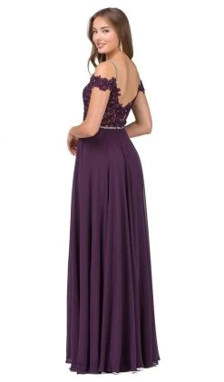 Dancing Queen - 2327 Embellished Off-Shoulder A-line Gown Formal Gowns