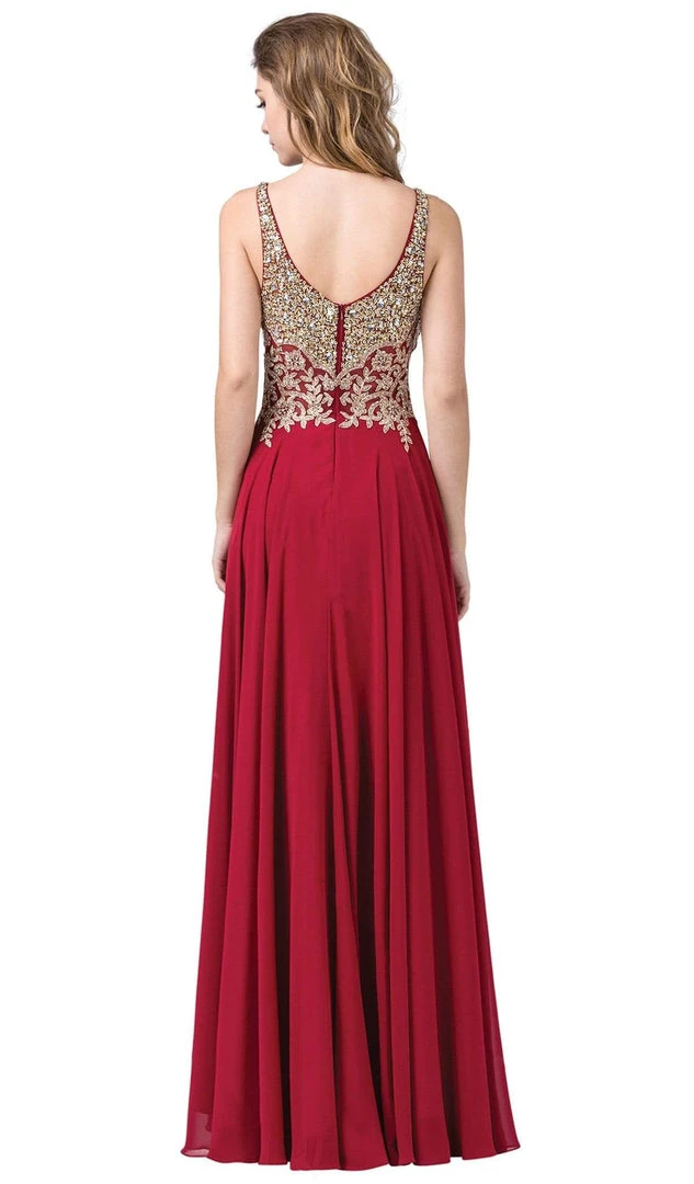 Formal Gowns Dancing Queen - 2494 Jewel Encrusted Bodice A-Line Chiffon Gown 4 Formal Gowns Dancing Queen - 2494 Jewel Encrusted Bodice A-Line Chiffon Gown