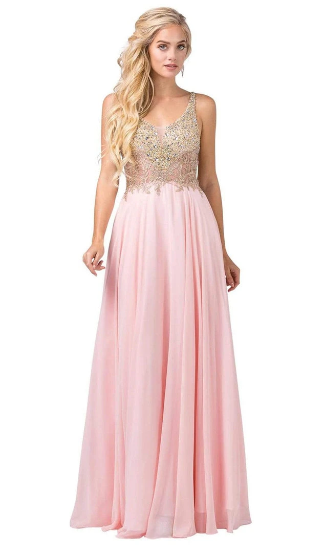 Formal Gowns Dancing Queen - 2494 Jewel Encrusted Bodice A-Line Chiffon Gown 5 Formal Gowns Dancing Queen - 2494 Jewel Encrusted Bodice A-Line Chiffon Gown