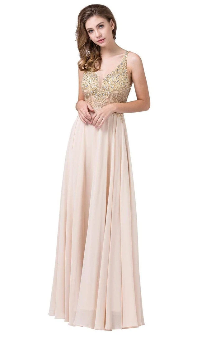 Formal Gowns Dancing Queen - 2494 Jewel Encrusted Bodice A-Line Chiffon Gown 7 Formal Gowns Dancing Queen - 2494 Jewel Encrusted Bodice A-Line Chiffon Gown