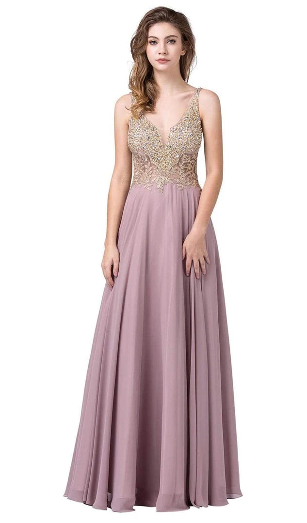 Formal Gowns Dancing Queen - 2494 Jewel Encrusted Bodice A-Line Chiffon Gown 8 Formal Gowns Dancing Queen - 2494 Jewel Encrusted Bodice A-Line Chiffon Gown