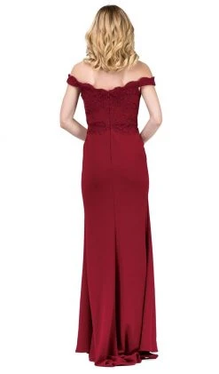 Formal Gowns Dancing Queen - 2562 Lace Applique Off-Shoulder Fitted Prom Dress 21 Formal Gowns Dancing Queen - 2562 Lace Applique Off-Shoulder Fitted Prom Dress