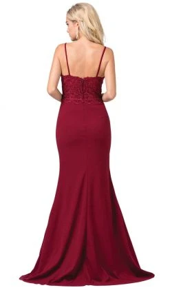 Dancing Queen - 2620 Lace V-neck Trumpet Dress Formal Gowns