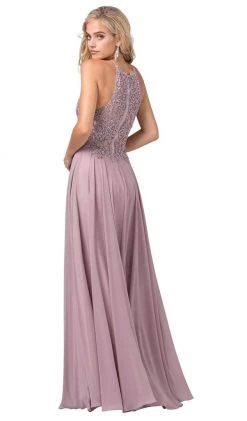 Formal Gowns Dancing Queen - 2716 Lace Applique Halter A-line Dress