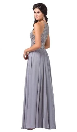 Formal Gowns Dancing Queen - 2716 Lace Applique Halter A-line Dress