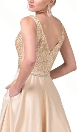 Dancing Queen - 2805 Plunging V-Neck A-Line Prom Gown Formal Gowns 9 Dancing Queen - 2805 Plunging V-Neck A-Line Prom Gown Formal Gowns