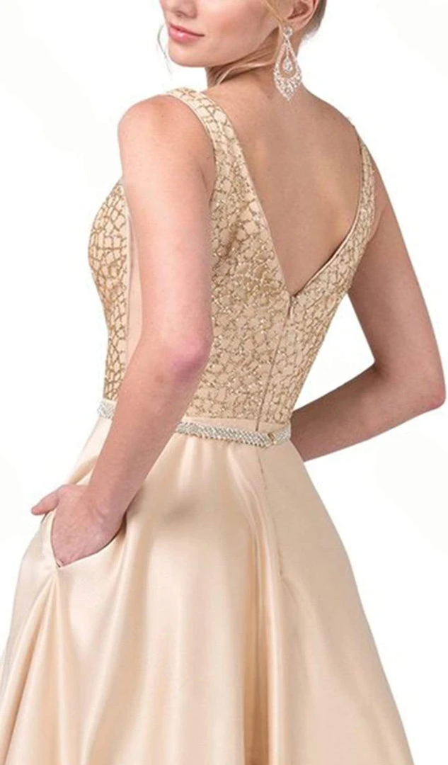 Dancing Queen - 2805 Plunging V-Neck A-Line Prom Gown Formal Gowns 6 Dancing Queen - 2805 Plunging V-Neck A-Line Prom Gown Formal Gowns