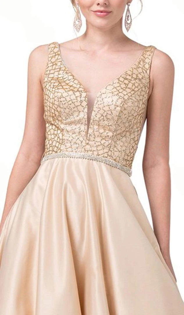 Dancing Queen - 2805 Plunging V-Neck A-Line Prom Gown Formal Gowns 4 Dancing Queen - 2805 Plunging V-Neck A-Line Prom Gown Formal Gowns