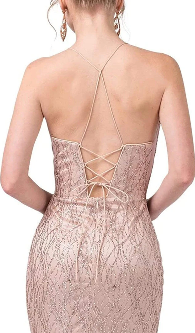 Formal Gowns Dancing Queen - 2817 Embellished Plunging V-neck Sheath Dress 6 Formal Gowns Dancing Queen - 2817 Embellished Plunging V-neck Sheath Dress