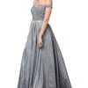 Dancing Queen - 2820 Beaded Off-Shoulder Pleated Ballgown Formal Gowns