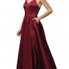 Dancing Queen - 2825 V-Neck Pleated A-Line Evening Gown 1 Dancing Queen - 2825 V-Neck Pleated A-Line Evening Gown