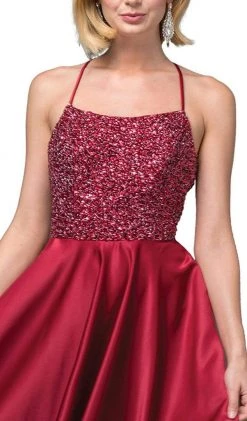 Dancing Queen - 2828 Embellished Halter A-line Gown