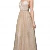 Dancing Queen - 2834 Plunging V-Neck A-Line Evening Gown 2 Dancing Queen - 2834 Plunging V-Neck A-Line Evening Gown