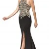Dancing Queen - 2836 Appliqued Halter Gown With Slit 2 Dancing Queen - 2836 Appliqued Halter Gown With Slit