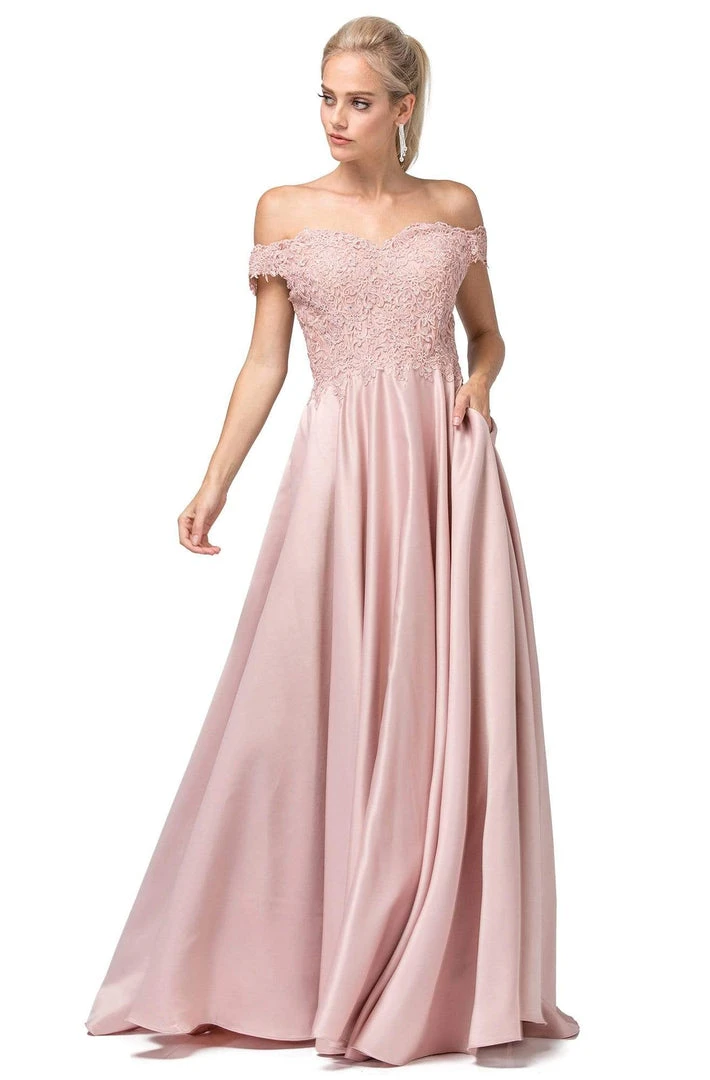 Dancing Queen - 2837 Embroidered Off-Shoulder Long A-line Dress Formal Gowns 3 Dancing Queen - 2837 Embroidered Off-Shoulder Long A-line Dress Formal Gowns