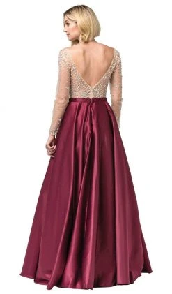 Dancing Queen - 2840 Long Sleeve Beaded Satin Dress Formal Gowns 7 Dancing Queen - 2840 Long Sleeve Beaded Satin Dress Formal Gowns
