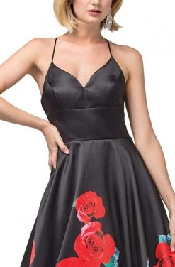 Dancing Queen - 2843 Floral V-Neck Pleated Ballgown Formal Gowns 7 Dancing Queen - 2843 Floral V-Neck Pleated Ballgown Formal Gowns