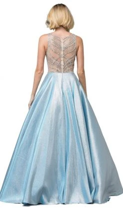 Formal Gowns Dancing Queen - 2853 Plunging V Neck Beaded Back Pleated Ballgown 7 Formal Gowns Dancing Queen - 2853 Plunging V Neck Beaded Back Pleated Ballgown