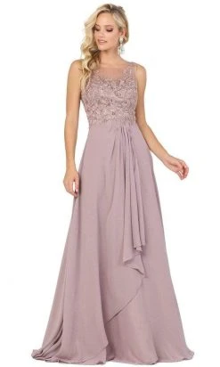 Dancing Queen - 2953 Embroidered Sleeveless Bodice A-Line Gown - 1 Pc Mocha In Size L Available Formal Gowns