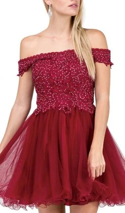 Dancing Queen - 3018 Embellished Off-Shoulder A-line Homecoming Dress 13 Dancing Queen - 3018 Embellished Off-Shoulder A-line Homecoming Dress