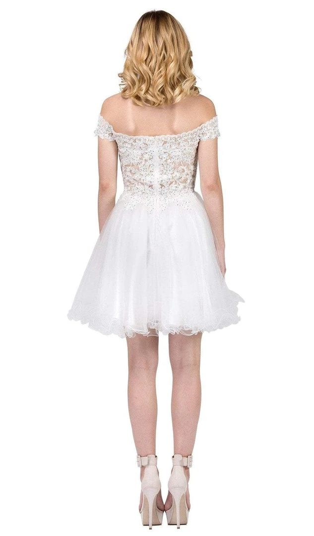 Dancing Queen - 3018 Embellished Off-Shoulder A-line Homecoming Dress 12 Dancing Queen - 3018 Embellished Off-Shoulder A-line Homecoming Dress