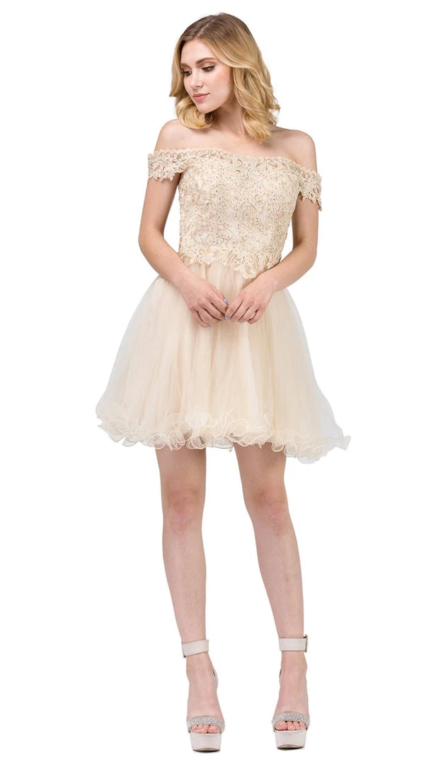 Dancing Queen - 3018 Embellished Off-Shoulder A-line Homecoming Dress 7 Dancing Queen - 3018 Embellished Off-Shoulder A-line Homecoming Dress