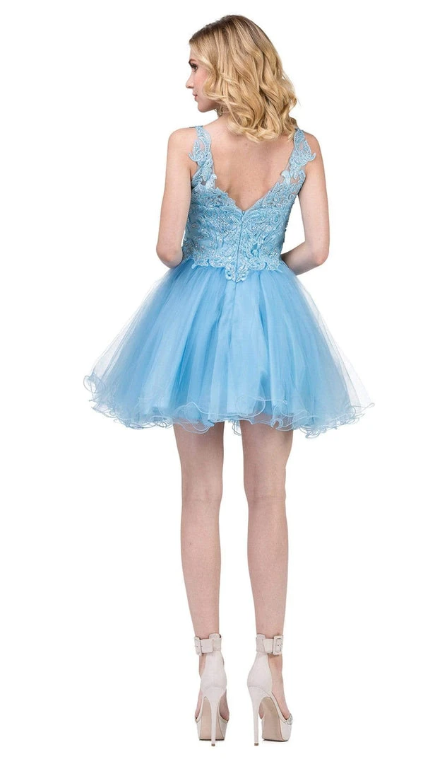 Dancing Queen - 3022 Embroidered V Neck Homecoming Dress 5 Dancing Queen - 3022 Embroidered V Neck Homecoming Dress