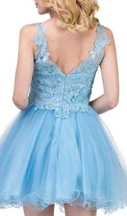 Dancing Queen - 3022 Embroidered V Neck Homecoming Dress 11 Dancing Queen - 3022 Embroidered V Neck Homecoming Dress