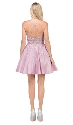 Dancing Queen - 3028 Halter A-Line Homecoming Cocktail Dress Cocktail Dresses