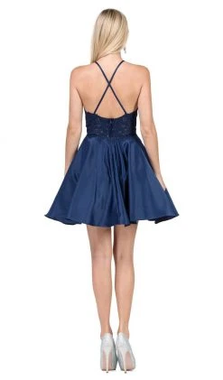 Dancing Queen - 3028 Halter A-Line Homecoming Cocktail Dress Cocktail Dresses