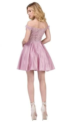 Cocktail Dresses Dancing Queen - 3029 Off-Shoulder A-Line Homecoming Cocktail Dress