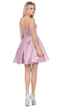 Cocktail Dresses Dancing Queen - 3037 Jeweled Lace Bodice Homecoming Dress
