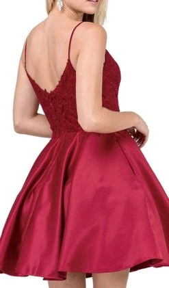 Cocktail Dresses Dancing Queen - 3037 Jeweled Lace Bodice Homecoming Dress