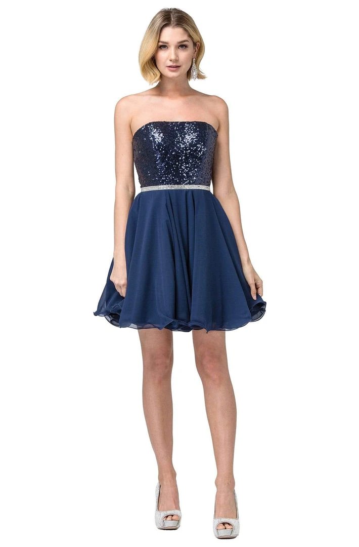 Cocktail Dresses Dancing Queen - 3045 Embellished Strapless A-line Dress 3 Cocktail Dresses Dancing Queen - 3045 Embellished Strapless A-line Dress