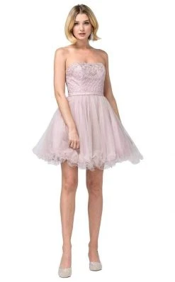 Cocktail Dresses Dancing Queen - 3056 Strapless Embellished A-line Dress