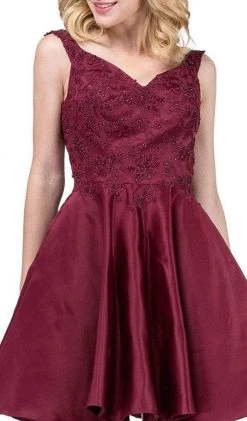 Dancing Queen - 3057 Beaded Lace Sweetheart A-line Homecoming Dress Cocktail Dresses