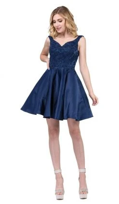 Dancing Queen - 3057 Beaded Lace Sweetheart A-line Homecoming Dress Cocktail Dresses