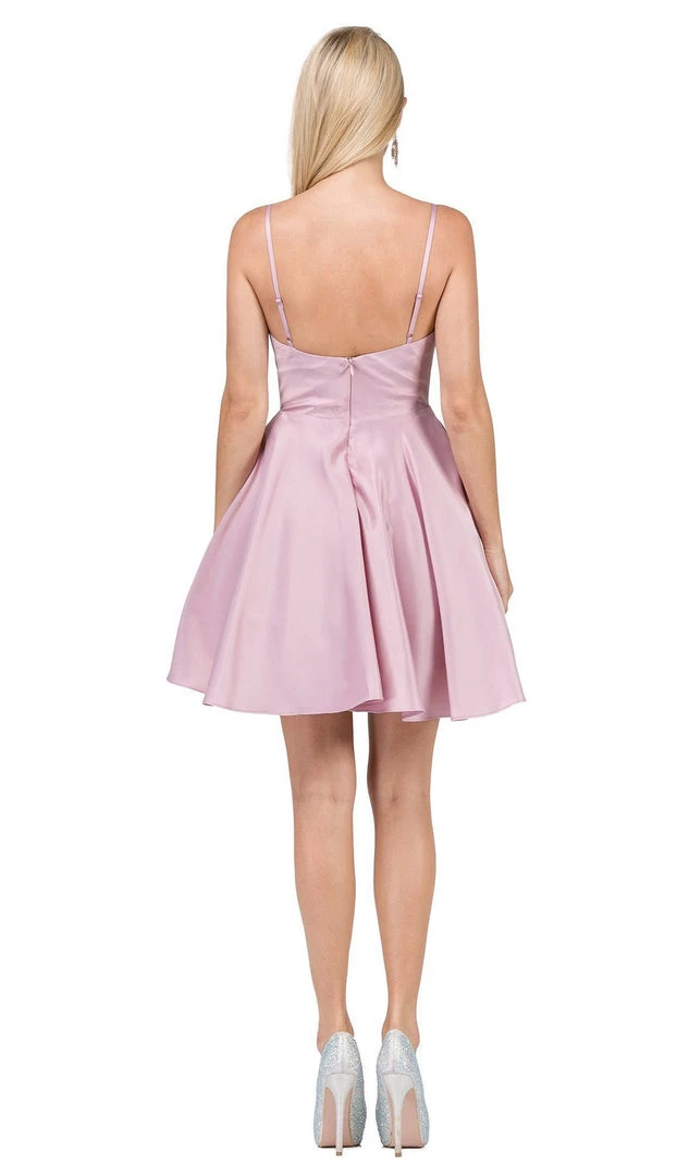 Cocktail Dresses Dancing Queen - 3059 Sleek Pleated Surplice Homecoming Dress 5 Cocktail Dresses Dancing Queen - 3059 Sleek Pleated Surplice Homecoming Dress