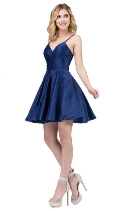 Cocktail Dresses Dancing Queen - 3059 Sleek Pleated Surplice Homecoming Dress 18 Cocktail Dresses Dancing Queen - 3059 Sleek Pleated Surplice Homecoming Dress